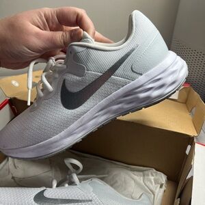 Nike White and Gray Running Shoes